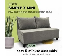 Meb Podrez Dvivietė sofa lova Simple X Mini, Podrez, šviesiai pilkos spalvos