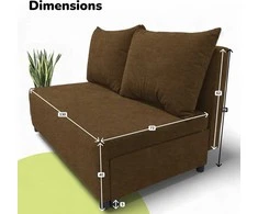 Meb Podrez Dvivietė sofa lova Simple Mini, Podrez, rudos spalvos