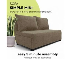 Meb Podrez Dvivietė sofa lova Simple Mini, Podrez, smėlio spalvos