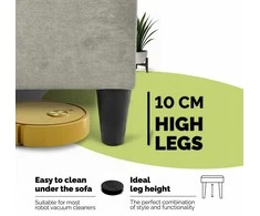 Meb Podrez Dvivietė sofa lova Simple X Mini, Podrez, šviesiai pilkos spalvos