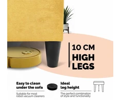 Meb Podrez Dvivietė sofa lova Simple X Light, be porankių, Podrez,, geltonos spalvos