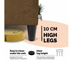 Meb Podrez Dvivietė sofa lova Simple X Light, be porankių, Podrez,, rudos spalvos