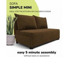 Meb Podrez Dvivietė sofa lova Simple Mini, Podrez, rudos spalvos