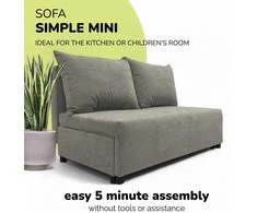 Meb Podrez Dvivietė sofa lova Simple Mini, Podrez, šviesiai pilkos spalvos