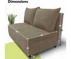 Meb Podrez Dvivietė sofa lova Simple Mini, Podrez, smėlio spalvos