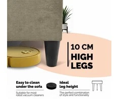 Meb Podrez Dvivietė sofa lova Simple X Light, be porankių, Podrez,, smėlio spalvos