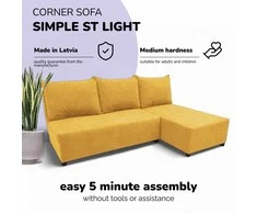 Meb Podrez Kampinė išskleidžiama sofa-lova St Light, Podrez, geltona