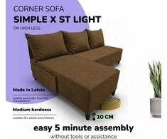Meb Podrez Kampinė išskleidžiama sofa-lova St Light, Podrez, ruda