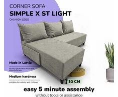 Meb Podrez Kampinė išskleidžiama sofa-lova St Light, Podrez, šviesiai pilka