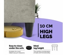 Meb Podrez Kampinė išskleidžiama sofa-lova St Light, Podrez, šviesiai pilka