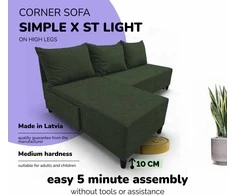 Meb Podrez Kampinė išskleidžiama sofa-lova St Light, Podrez, turkio-žalia