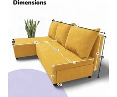 Meb Podrez Kampinė išskleidžiama sofa-lova St Light, Podrez, geltona