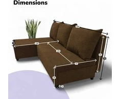 Meb Podrez Kampinė išskleidžiama sofa-lova St Light, Podrez, ruda