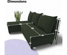 Meb Podrez Kampinė išskleidžiama sofa-lova St Light, Podrez, turkio-žalia