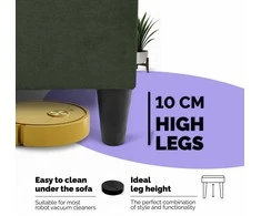 Meb Podrez Kampinė išskleidžiama sofa-lova St Light, Podrez, turkio-žalia
