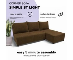 Meb Podrez Kampinė išskleidžiama sofa-lova St Light, Podrez, ruda