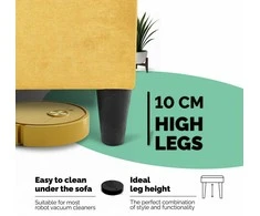 Meb Podrez Klasikinė sofa-lova Simple X Line, su patalynės dėže, Podrez,, geltonos spalvos