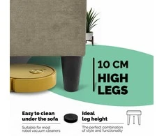 Meb Podrez Klasikinė sofa-lova Simple X Line, su patalynės dėže, Podrez,, smėlio spalvos