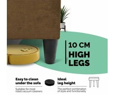 Meb Podrez Klasikinė sofa-lova Simple X Line, su patalynės dėže, Podrez,, rudos spalvos