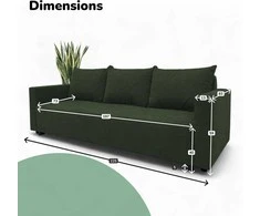 Meb Podrez Klasikinė sofa-lova „Simple Line“ su patalynės dėže, „Podrez“, Turkio žalia