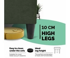 Meb Podrez Klasikinė sofa-lova Simple X Line, su patalynės dėže, Podrez,, Turkio žalia