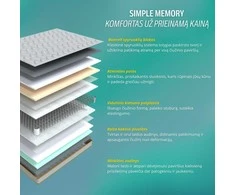 Meb Podrez Simple Memory dvipusis čiužinys dydis 90
