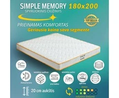 Meb Podrez Simple Memory dvipusis čiužinys dydis 180