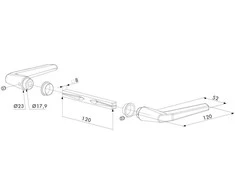 Locinox Aliuminė rankena įleidžiamai spynai su 120 mm ilgio ašimi