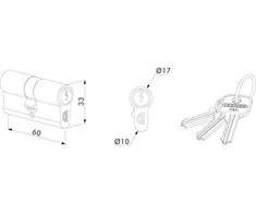 Locinox Cilindras 60mm, simetrinis