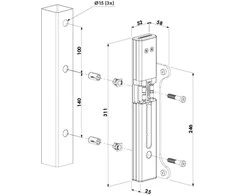 Locinox Elektromagnetinė sklendė Forty, Fifthy, Sixty lock tipo kiemo vartų spynoms