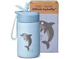 Blue Dolphin CARL OSCAR - Nerūdijančio plieno gertuvė su atlenkiamu šiaudeliu, 400ml, Mėlyna Dolphin