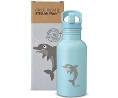 CARL OSCAR Nerūdijančio plieno sandarus vandens butelis, Mėlyna-dolphin, 500 ml