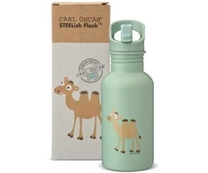 CARL OSCAR Nerūdijančio plieno sandarus vandens butelis, Žalias-camel, 500 ml