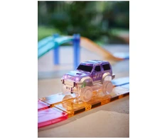 Cleverclixx - Magnetinės lenktynių trasos automobilis - pastelinis violetinis, 1vnt.