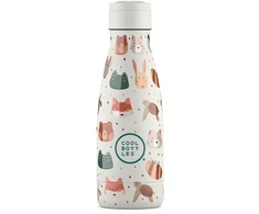 Cool Bottles - Nerūdijančio plieno vaikiškas buteliukas su šiaudeliu arba užsukimu, 260ml (Pet lover)