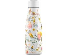 Cool Bottles - Nerūdijančio plieno vaikiškas buteliukas su šiaudeliu arba užsukimu, 260ml (Spring flowers)
