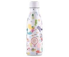 Cool Bottles - Nerūdijančio plieno vaikiškas buteliukas su šiaudeliu arba užsukimu, 350ml (Sweet mermaids)