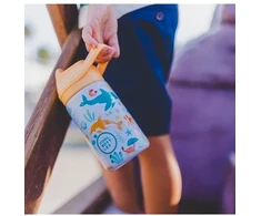 Cool Bottles - Nerūdijančio plieno vaikiškas buteliukas su atlenkiamu šiaudeliu, 350ml (Underwater world)