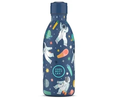 Cool Bottles - Nerūdijančio plieno vaikiškas buteliukas su šiaudeliu arba užsukimu, 500ml (Galactic ride)