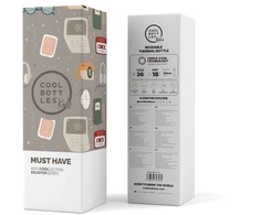 Cool Bottles - Nerūdijančio plieno vaikiškas buteliukas su šiaudeliu arba užsukimu, 260ml (Must have)