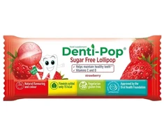 DENTI-POP čiulpinukas su vitaminais C ir D, Braškių skonio