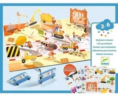 Djeco Daugkartiniai 3D lipdukai - Transporto priemonės