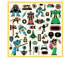 Djeco Lipdukai - 160 lipdukų - Robotai ( DJ09276 )