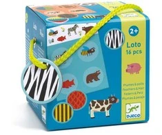 Djeco Loto žaidimas - Plunksna ir kailis (16 vnt.)
