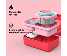 OmieBox UP Pietų dėžutė su termosu, Cherry pink