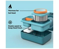 OmieBox UP Pietų dėžutė su termosu, Teal žalias