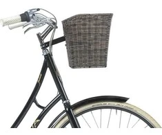 Front basket BASIL Bremen Rattan Look FM, dark ruda