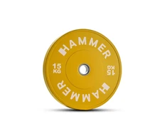 Weight plate HAMMER Bumper Plate, Geltona, 50mm, 15 kg