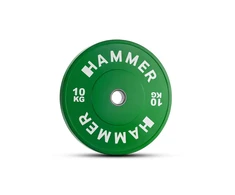 Weight plate HAMMER Bumper Plate, Žalias, 50mm, 10 kg
