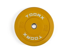 Weight plate TOORX Bumper Plate Challenge, yellow, 50 mm, 15 kg